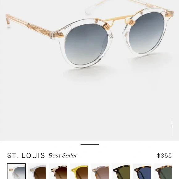 KREWE St. Louis Sunglasses - Gold and Gray - Picture 2 of 4